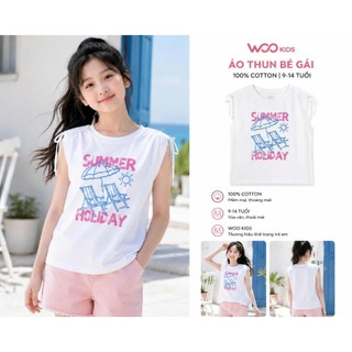 Áo Sát Nách Bé Gái ETT26S002R | Wookids | 9-14 Tuổi | 100% Cotton Mềm Mại, Thoáng Mát Cho Mùa Hè