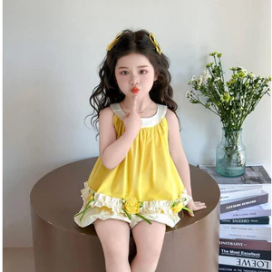 Set Quần Áo Bé Gái ÁNH DƯƠNG Cộc Tay Mùa Hè Dễ Thương Thoáng Mát Cho Bé Từ 1-7 Tuổi