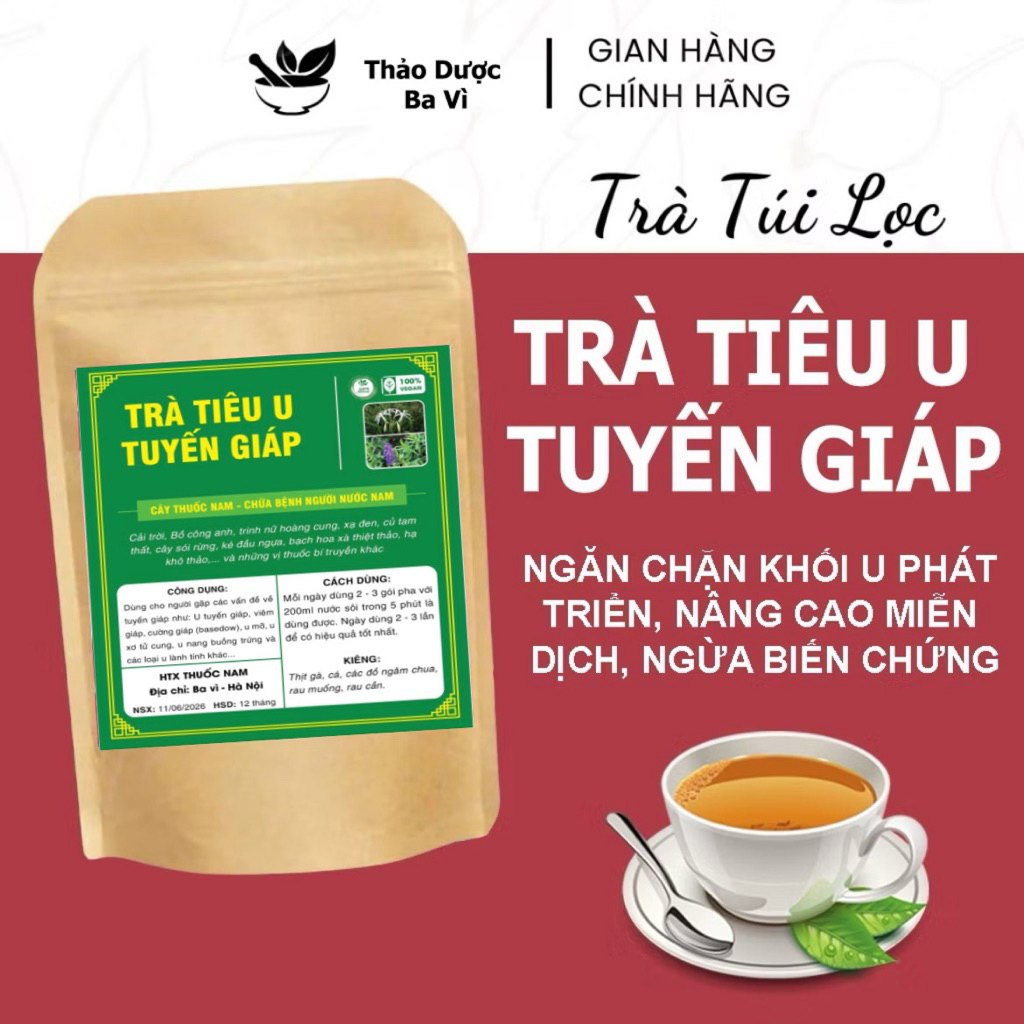 TRÀ TIÊU U Tuyến giáp - u hạch, u nang, u lành tính, trà dễ sử dụng (tặng 10tép lọc)