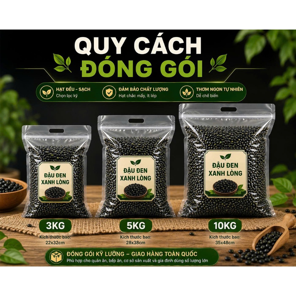 [Sỉ] Đậu Đen Xanh Lòng Dùng Gia Đình / Quán – Hạt Đẹp Ít Lép – Nấu Chè, Rang Nước Uống