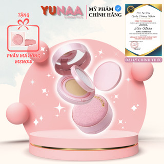 [Y369] Cushion Phấn nước kèm Phấn phủ 2in1 MENOW -  Light Makeup Cushion Powder Cream Pink Series - kiềm dầu, dưỡng ẩm