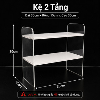 Kệ Bày Đồ Để Bàn, Kệ Mỹ Phẩm, Kệ Đựng Ly Cốc Mica Trong Suốt Kệ Sách Decor Phòng Ngủ Bàn Làm Việc