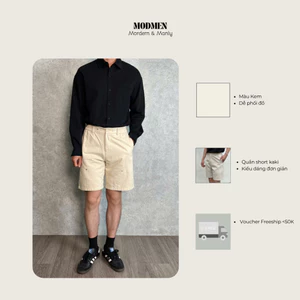 Quần Short Nam Kaki Mềm Ống Suông Lưng Thun Dễ Phối Đồ Phong Cách Hàn Quốc Kaki Short Pant MODMEN