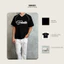 Áo Thun Nam Màu Đen Cotton 4 Chiều Form Rộng Cổ V Phối Viền Thêu Nổi Beaster Tee Phong Cách Đường Phố MODMEN