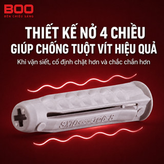 Tắc Kê Nhựa Nở 4 Chiều Cho Tường Rỗng, Ống Nở Nhựa PE Bám Vít Chắc, Nhiều Kích Thước