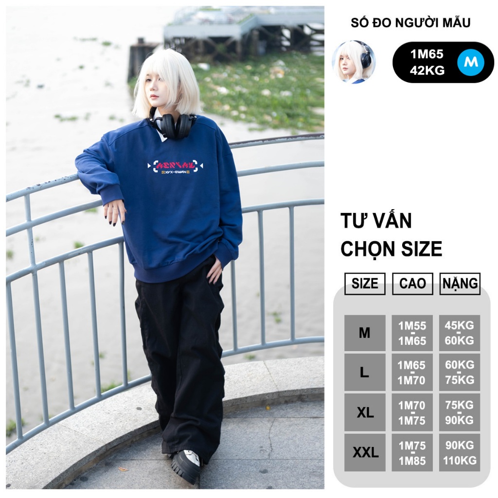 Áo Sweater Nỉ Chân Cua Aerial G.U.N.D.A.M Oversized Nam Nữ