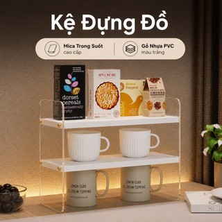 Kệ Bày Đồ Để Bàn, Kệ Mỹ Phẩm, Kệ Đựng Ly Cốc Mica Trong Suốt Kệ Sách Decor Phòng Ngủ Bàn Làm Việc