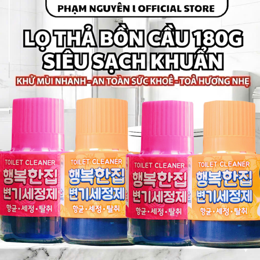 [COMBO 4] LỌ/CỐC THẢ BỒN CẦU HAENGBOKANJIP 180G - TẨY SẠCH, KHỬ MÙI TỰ ĐỘNG