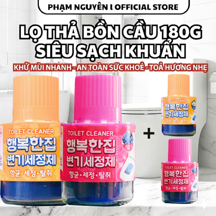 [COMBO 3] LỌ/CỐC THẢ BỒN CẦU HAENGBOKANJIP 180G - TẨY SẠCH, KHỬ MÙI TỰ ĐỘNG