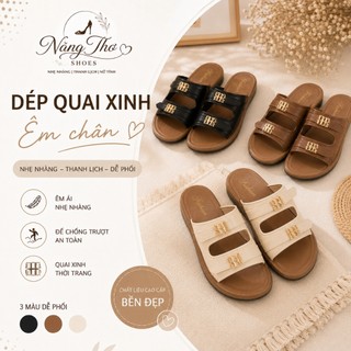 Dép Quai Ngang Nữ Đế Bánh Mì Tôn Dáng Êm Chân Dép Lê Đi Chơi Đi Làm Cao Cấp