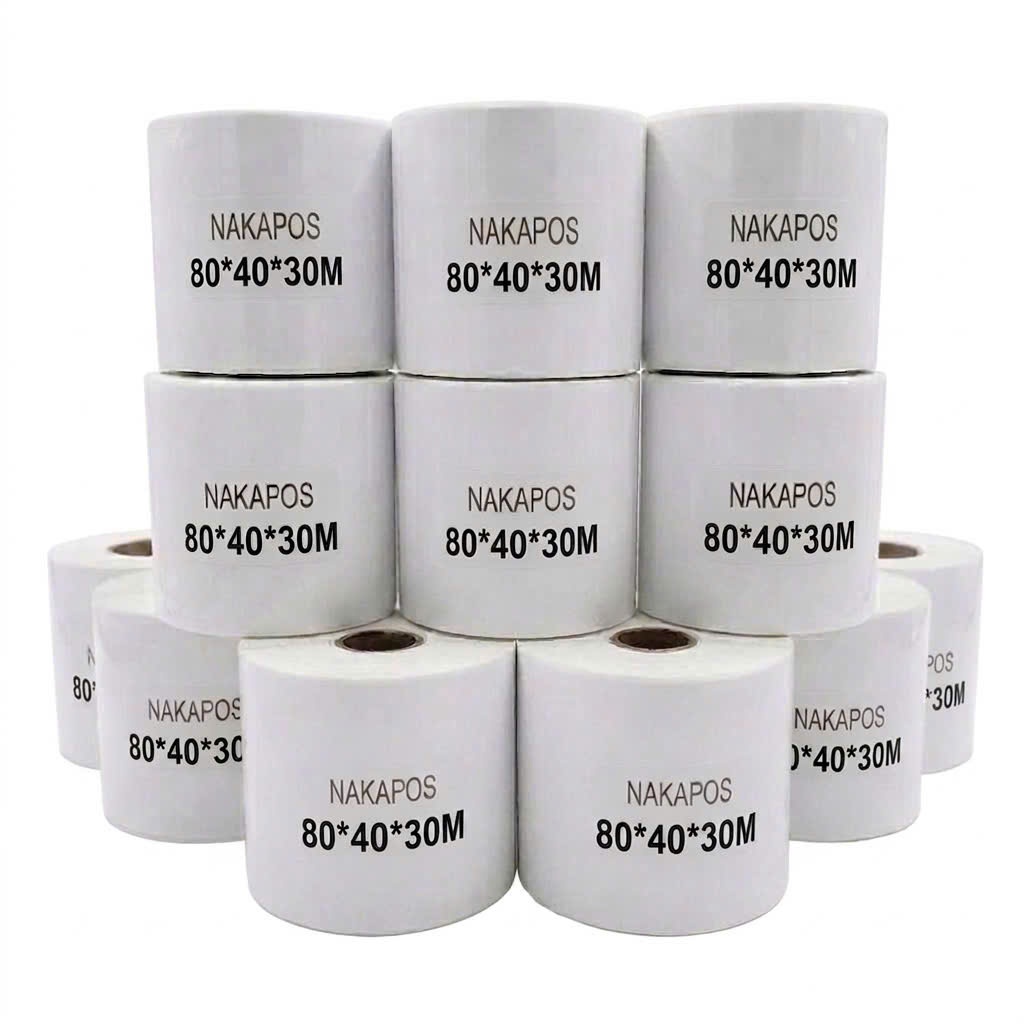 Decal in nhãn 80x40 giấy nhiệt DÁN ĐƯỢC 80*40 tem mã vạch 40x80 giấy in nhiệt 40*80 tem phụ 8*4 in thông tin