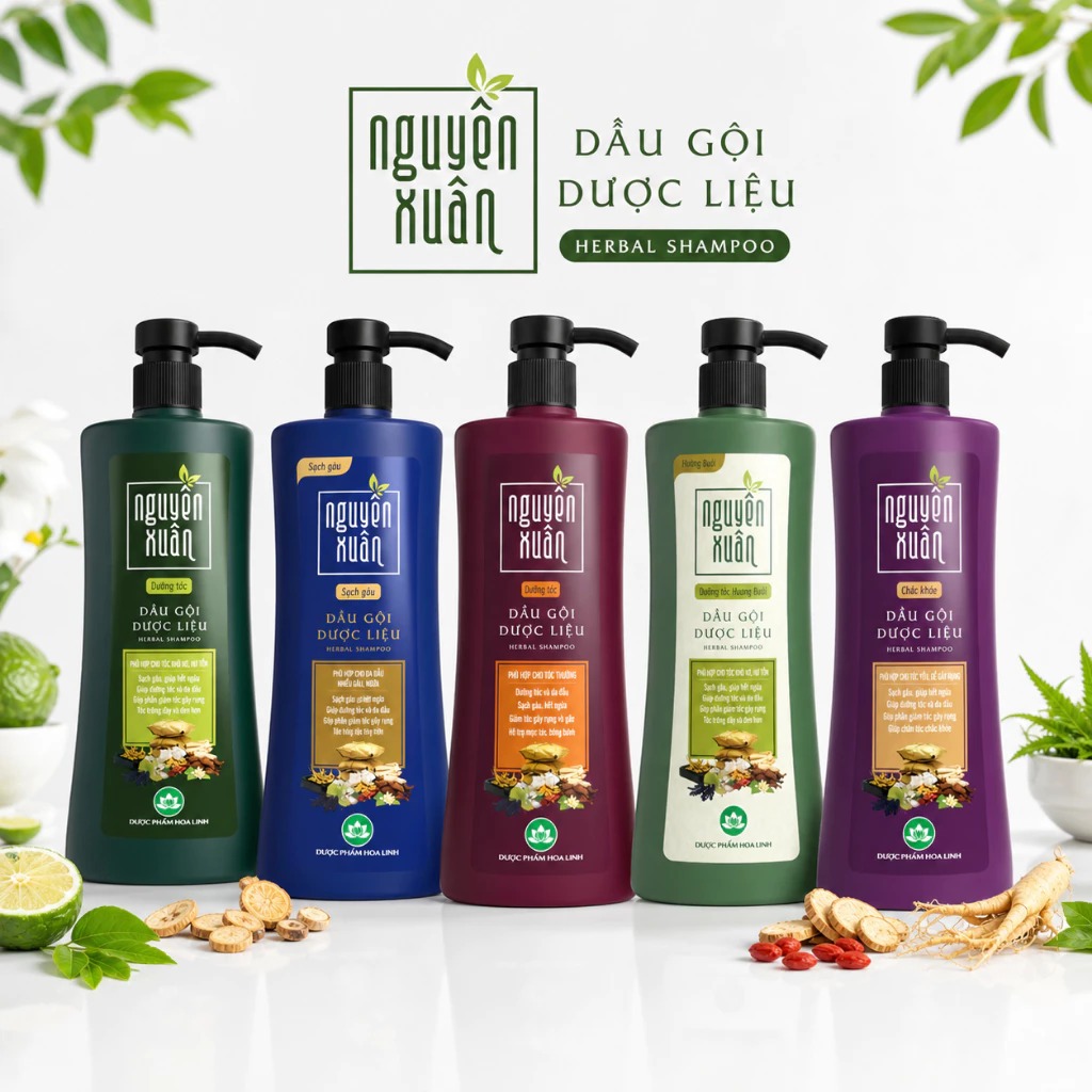 DẦU GỘI DƯỢC LIỆU NGUYÊN XUÂN – ĐỦ PHIÊN BẢN | CHỌN MÙI & CÔNG DỤNG THEO NHU CẦU