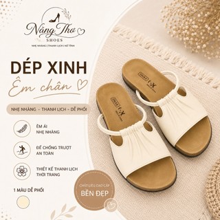 Dép Nữ Quai Ngang Thời Trang Phối Quai Sau – Dép Nữ Đi Êm Chân Phong Cách Thanh Lịch ( Full Box )