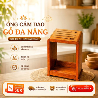 Hộp Đựng Dao Gỗ Đa Năng. Kệ Cài Dao Kéo Di Động Gọn Nhẹ Hộp Dắt Dao Bằng Gỗ tự nhiên