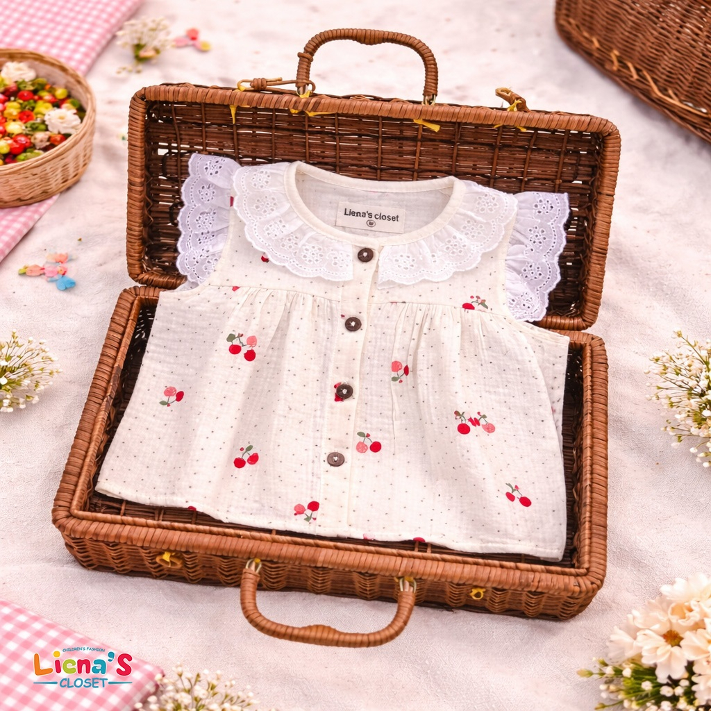 Bộ Đồ Bé Gái Cộc Tay Xô Muslin Cao Cấp Siêu Mềm Mát Cho Bé Từ 5-15kg
