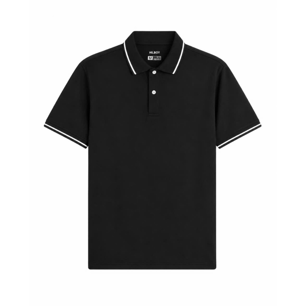 Áo polo nam HLBOY trơn bo kẻ, mềm mịn, giữ phom hoàn hảo ,S0C710