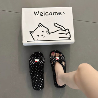 [FORM NHỎ TĂNG 1 SZ] Dép Xỏ Ngón Nữ Hoạ Tiết Hello Kiity Chấm Bi Đế Dẻo Chống Trơn Trượt T116