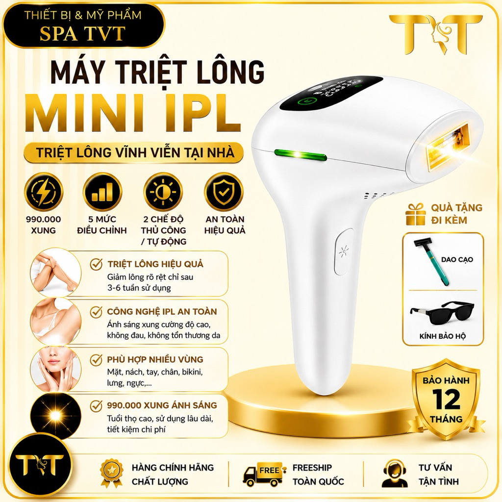 Máy Triệt Lông IPL Mini Cầm Tay 500000 Xung, Máy Triệt Lông Toàn