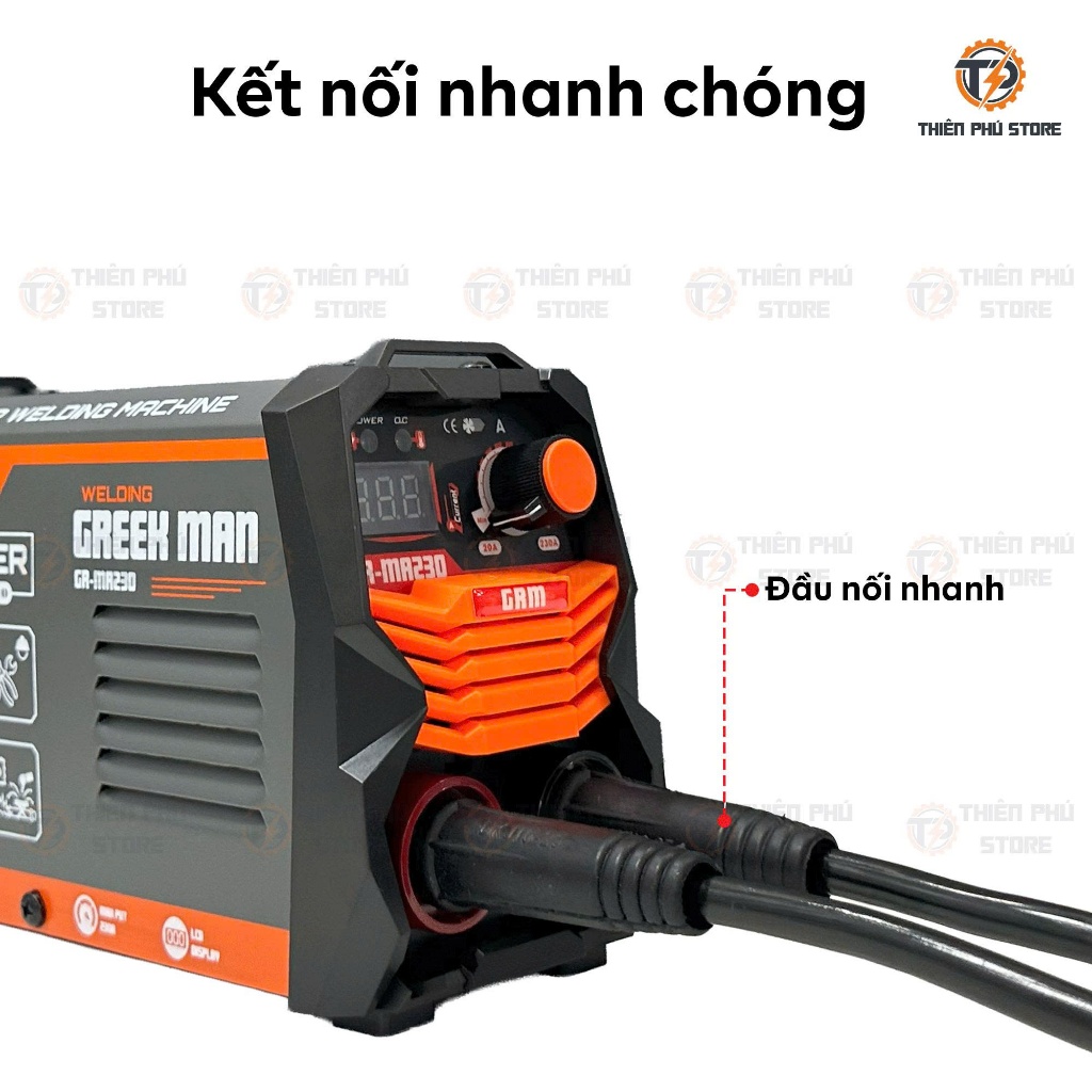 Máy Hàn Điện Tử Mini GREEKMAN GR-MA230 | Dòng Ra 230A, Hàn Que 1.6-3.2mm, Nhỏ Gọn , Bảo hành 12 tháng [CHÍNH HÃNG]