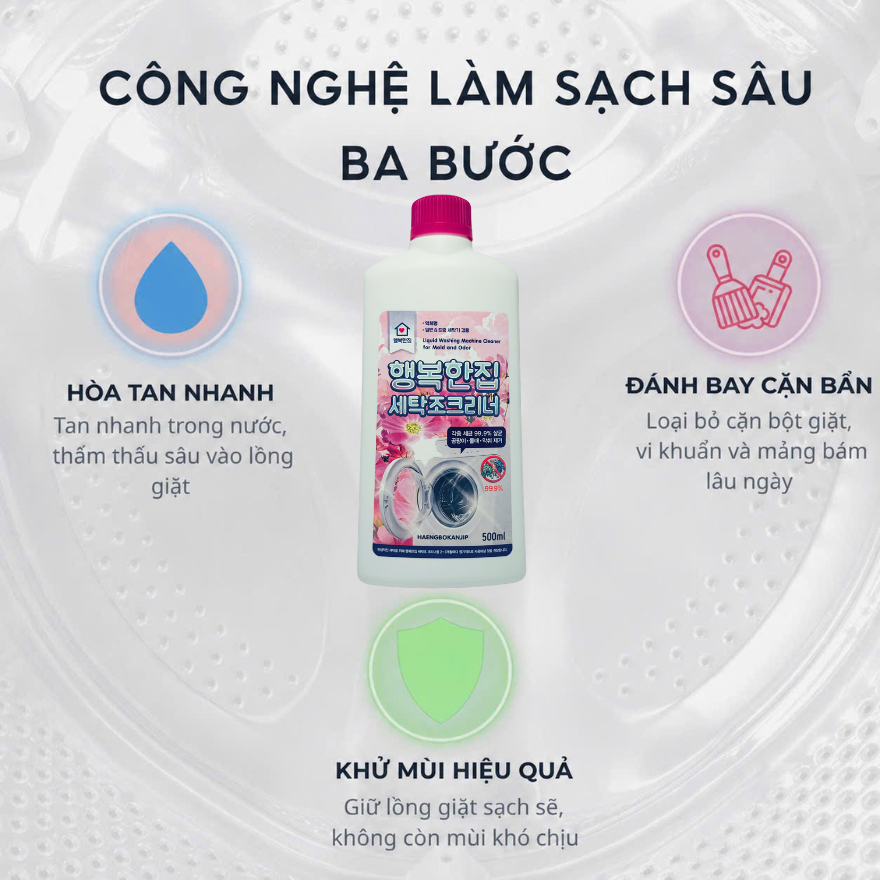 [COMBO 2] NƯỚC VỆ SINH LỒNG GIẶT HAENGBOKANJIP 500ML - TẨY MỐC, KHÁNG KHUẨN