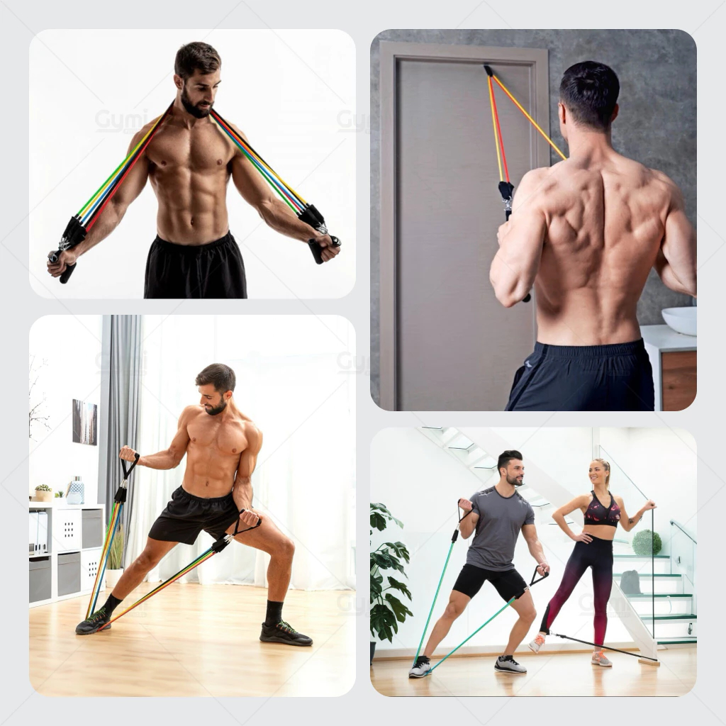 BỘ 5 DÂY KHÁNG LỰC TẬP GYM - Tập Mông, Chân, Tay Hiệu Quả