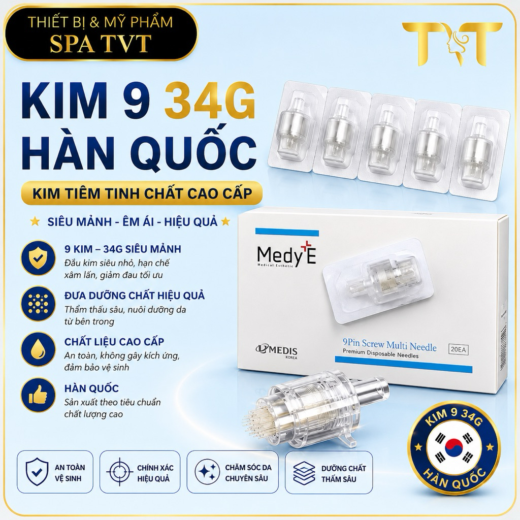 Đầu Kim 9 Thay Thế Máy EZ.AMMI, Điều Chỉnh Độ Sâu Linh Hoạt, Phụ Kiện Spa Chăm Sóc Da Chuyên Nghiệp
