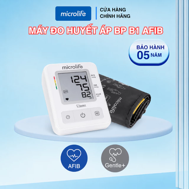 Máy Đo Huyết Áp Microlife BP B1 AFIB giúp tầm soát rung nhĩ, phòng ngừa đột quỵ bảo hành 5 năm
