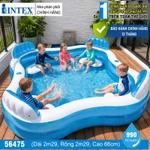 Hồ bơi phao cho bé Intex 56475, kích thước 2,29mx2m2/1m59x1m59, có thể 4-5 bé chơi, hình vuông có ghế, bảo hành 12 tháng — ảnh 1
