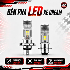 Bóng LED Pha Xe Máy H4/P15D, Thiết Kế Tản Nhiệt, Sáng Rõ Ban Đêm, 1 Cái