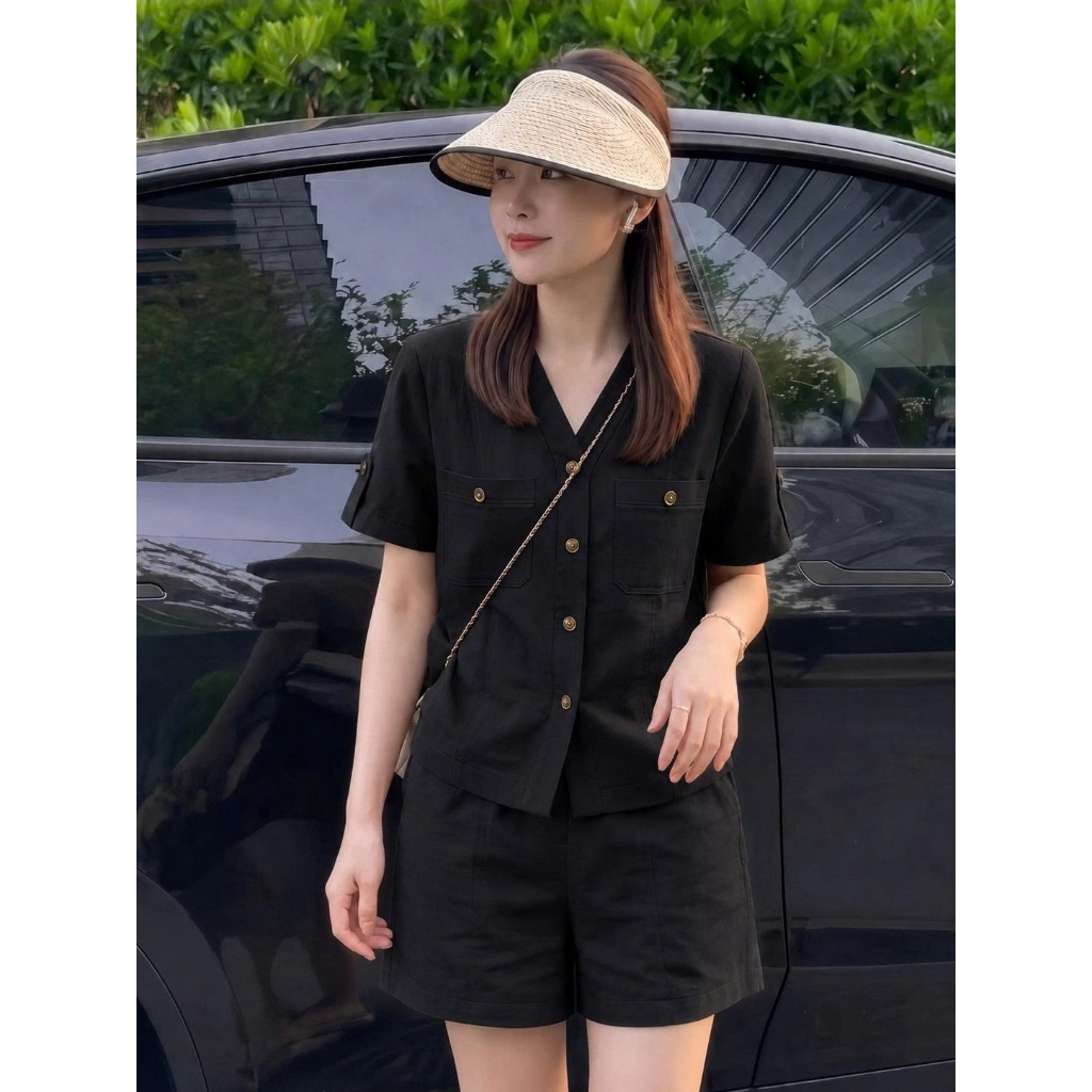 SÉT BỘ 4 MÀU CỘC TAY, CỔ CHỮ V  MỀM MẠI NĂNG ĐỘNG , THÍCH HỢP ĐI CHƠI CAFE B16