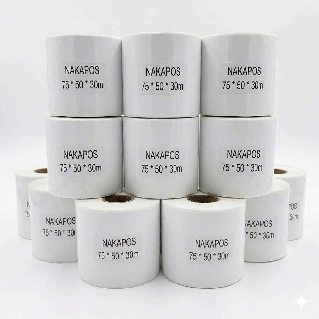 [COMBO 20 CUỘN] Tem in  75x50mm giấy in nhiệt 7.5x5 cm in đơn 75x50 Tem phụ Tem mã vạch 75*50 Decal nhiệt giấy nhiệt dán