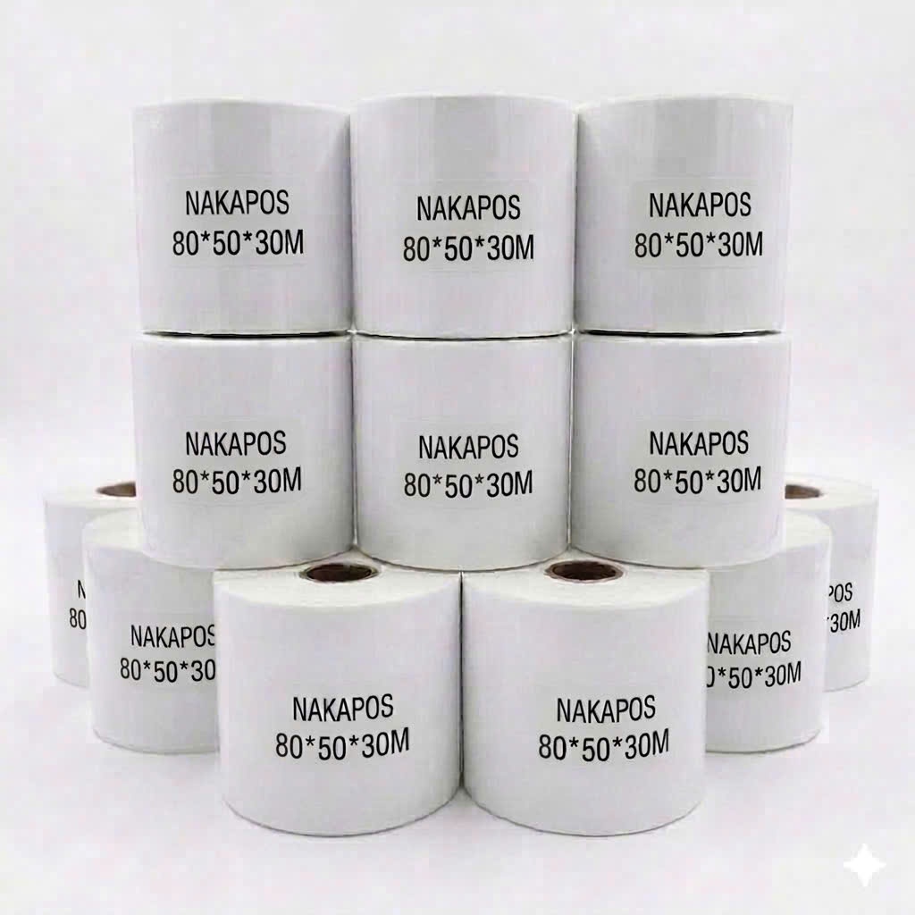[CUỘN 30MET] Giấy In Tem 80x50mm Decal In Nhiệt 8x5 cm Giấy Nhiệt 80*50 Tem Mã Vạch 8*5 In Đơn Hàng 80x50 CUỘN LẺ