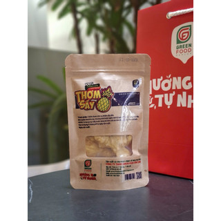 Thơm Sấy Dẻo/ Thơm Sấy Muối Ớt túi 100g, chua ngọt tự nhiên, đạt chuẩn ATTP của nhà GREEN FOOD