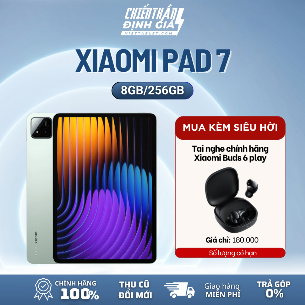 [KÈM TAI NGHE] Xiaomi Pad 7 8GB/256GB – Hàng Chính Hãng, Nguyên Seal, Bảo hành 18 tháng
