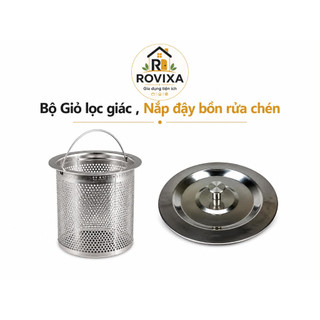 Nắp Đậy Bồn Rửa Chén Inox Chống Mùi Hôi, Chặn Côn Trùng, Đậy Miệng Thoát Nước Bồn Rửa