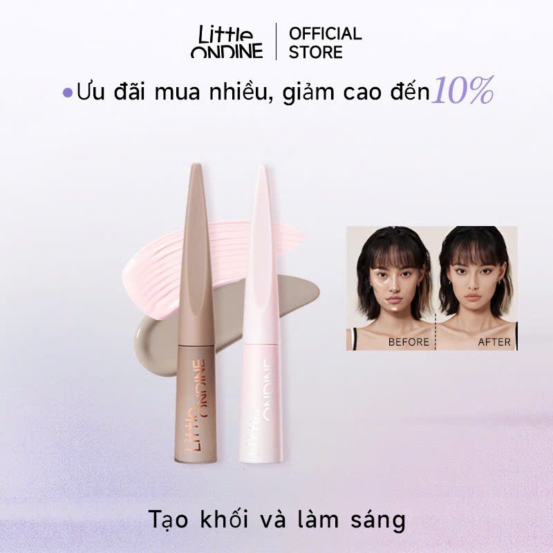 Tạo Khối Bắt Sáng LITTLE ONDINE Kem Che Khuyết Điểm Tạo Đường Viền Tự Nhiên Da Mặt | NHÍM HOUSE