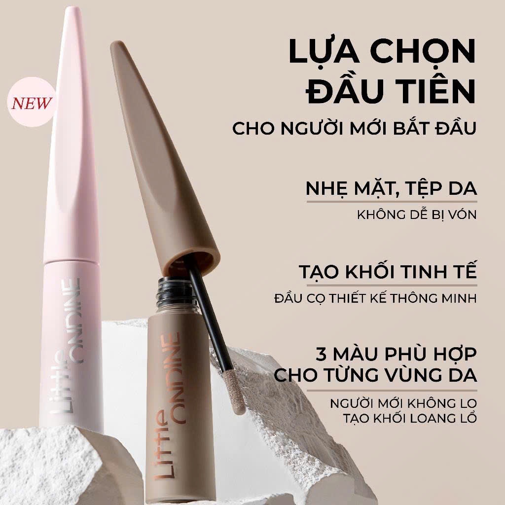 Tạo Khối Bắt Sáng LITTLE ONDINE Kem Che Khuyết Điểm Tạo Đường Viền Tự Nhiên Da Mặt | NHÍM HOUSE