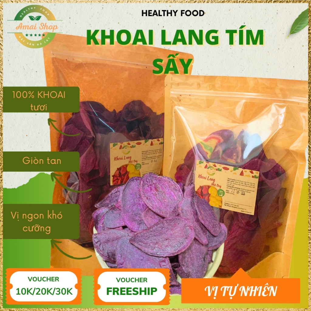 🍠 KHOAI LANG TÍM SẤY MẬT ONG AMAI - LOẠI 1 NGUYÊN CHẤT - NGỌT DỊU TỰ NHIÊN - NÔNG SẢN SẠCH HEALTHY