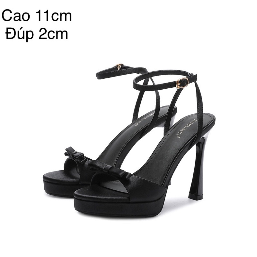 Giầy cao gót Quảng châu cao cấp bọc lụa cao 11cm, đúp 2cm và cao 9cm, đúp 1cm (HT113-16)