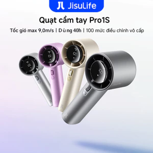 Quạt cầm tay JisuLife Pro1S siêu gọn nhẹ, gió mạnh, pin bền, điều chỉnh 100 mức, màn hình LED, sạc tiện lợi, dễ mang đi
