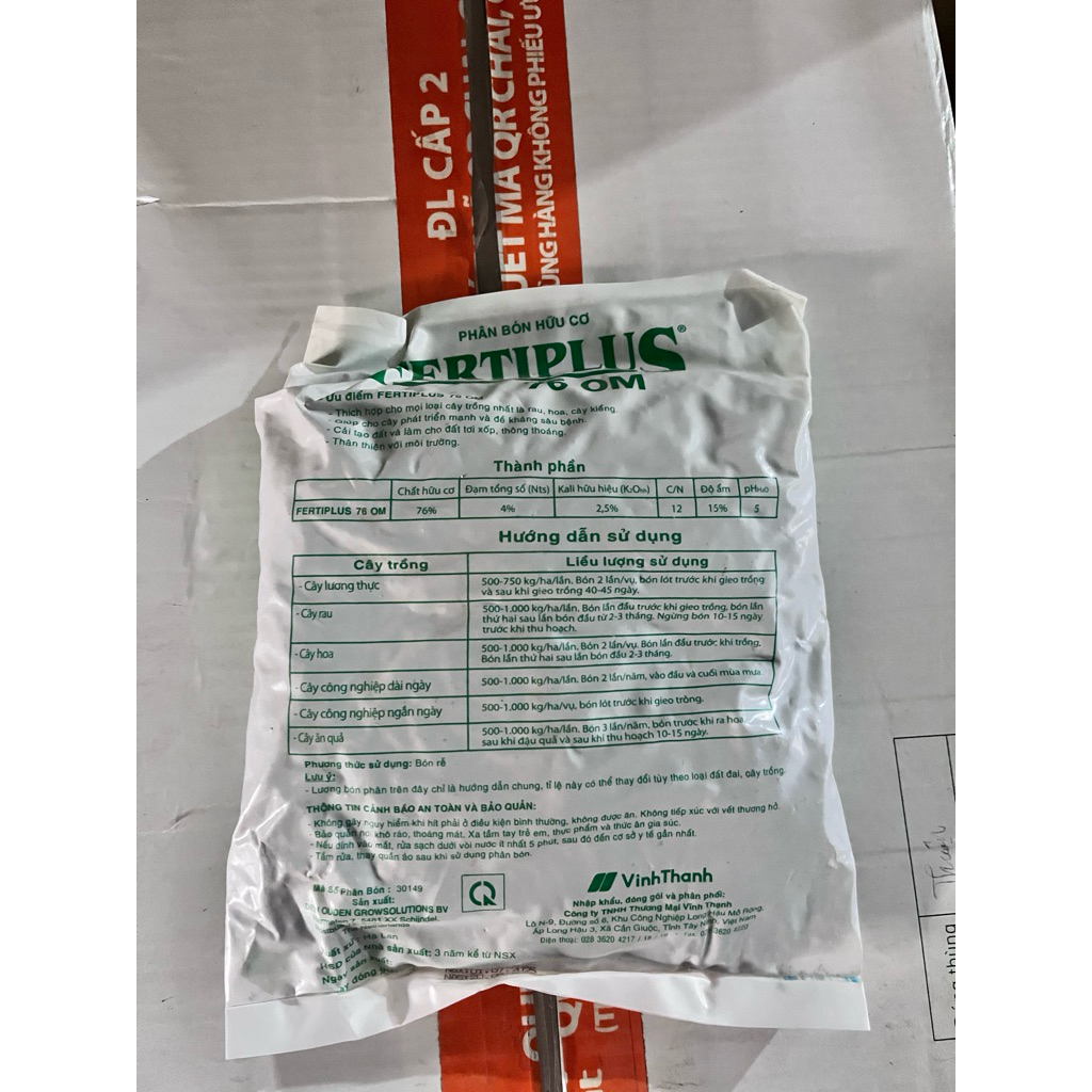 Phân Nở Vĩnh thạnh FERTIPLUS 76OM 1kg- Cải tạo đất giúp đất tơi xốp, Phù hợp trồng cây cảnh, rau màu