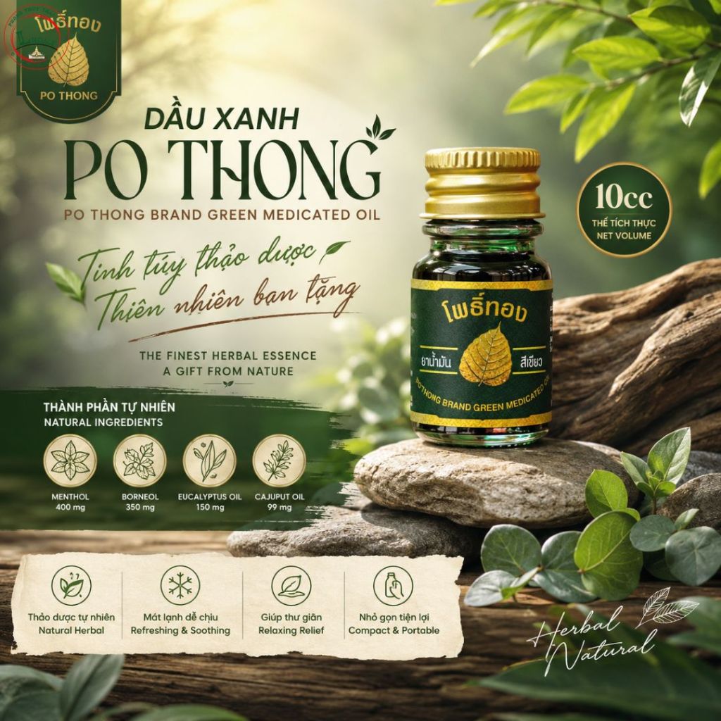 Dầu Nước lá bồ đề nhí Thái Lan 5cc – Nhỏ gọn, Tiện Dùng Mọi Lúc
