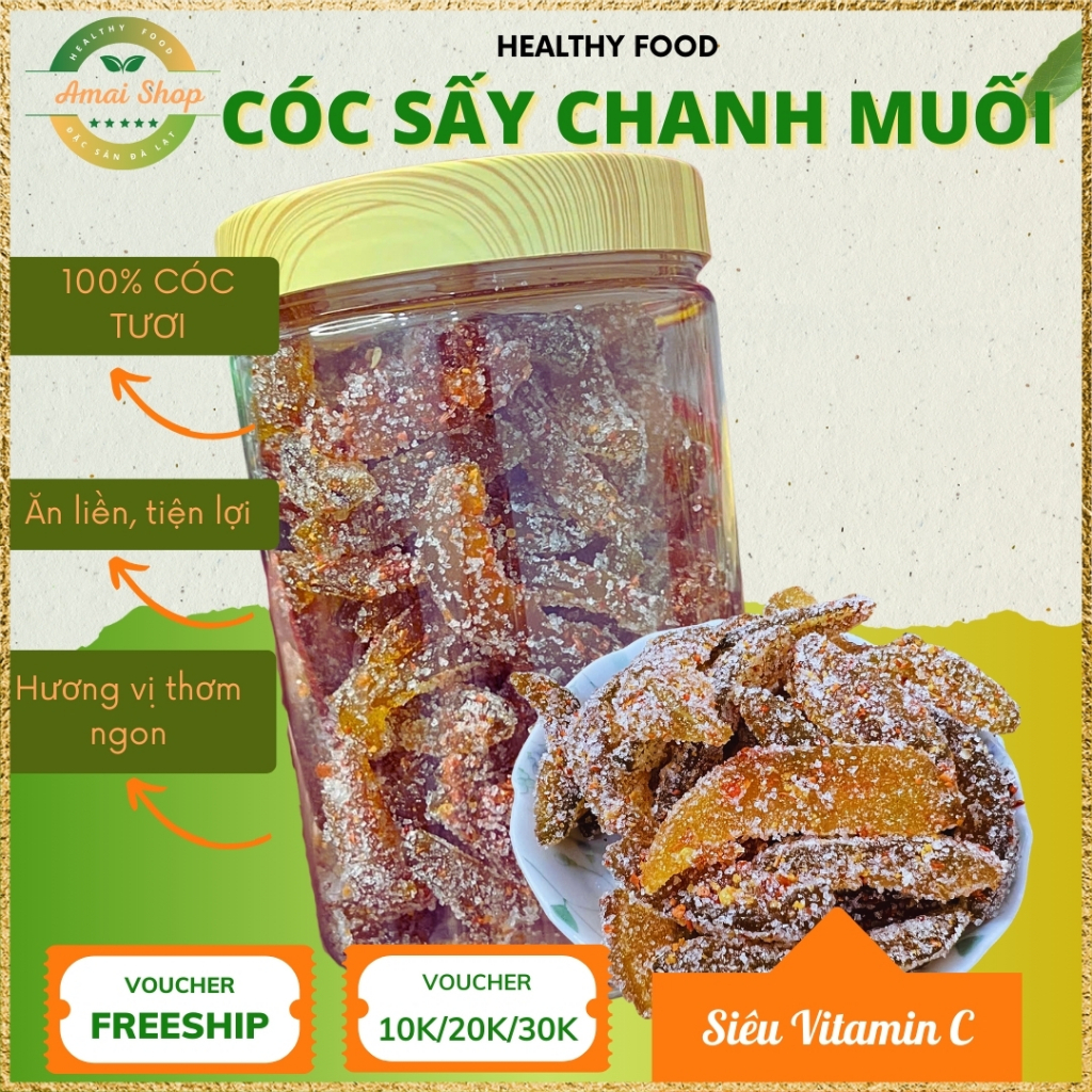 Ô Mai Cóc Chanh Muối Loại 1 Đậm Vị AMAI - Trái Cây Sấy Dẻo Chua Cay Ngọt Kích Thích Vị Giác