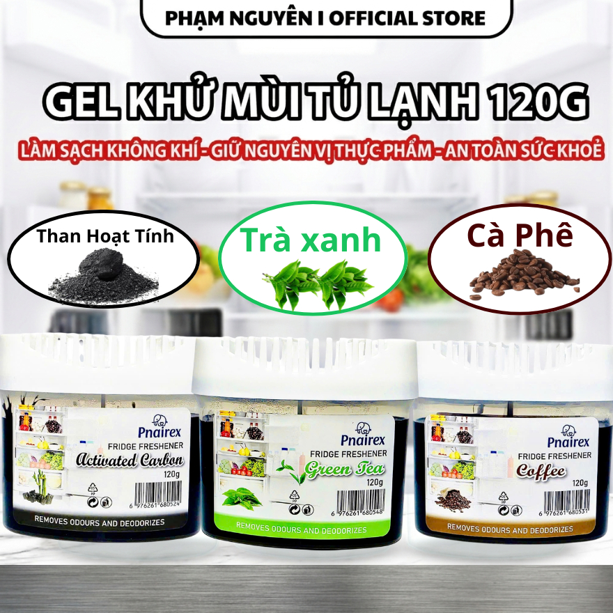 GEL KHỬ MÙI TỦ LẠNH PNAIREX 120G - KHỬ MÙI HÔI, GIỮ THỰC PHẨM TƯƠI MỚI