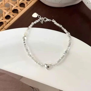 Vòng tay bạc hình trái tim thời trang