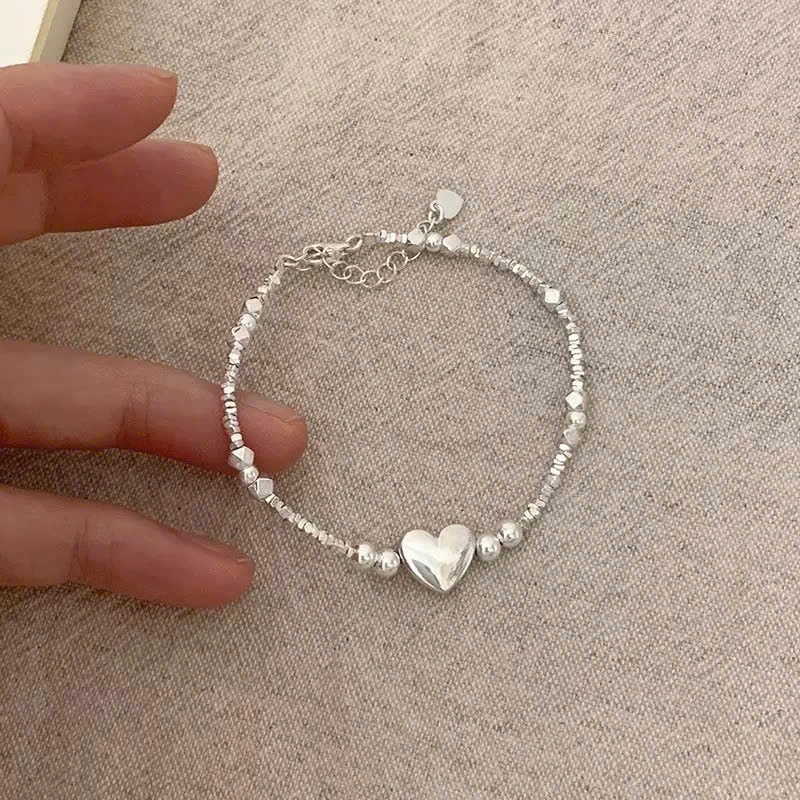 Vòng tay bạc hình trái tim thời trang
