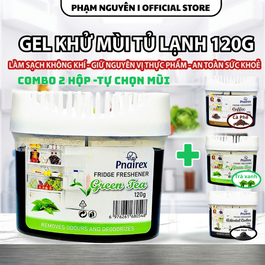 [COMBO 2 HỘP] GEL KHỬ MÙI TỦ LẠNH PNAIREX 120G - KHỬ MÙI HÔI, GIỮ THỰC PHẨM TƯƠI MỚI
