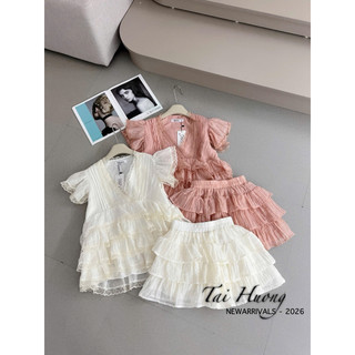 PHẠN THUỲ SHOP: SET BỘ ÁO TƠ TẦNG BÈO MIX CHÂN VÁY TẦNG XOÈ