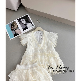 PHẠN THUỲ SHOP: SET BỘ ÁO TƠ TẦNG BÈO MIX CHÂN VÁY TẦNG XOÈ