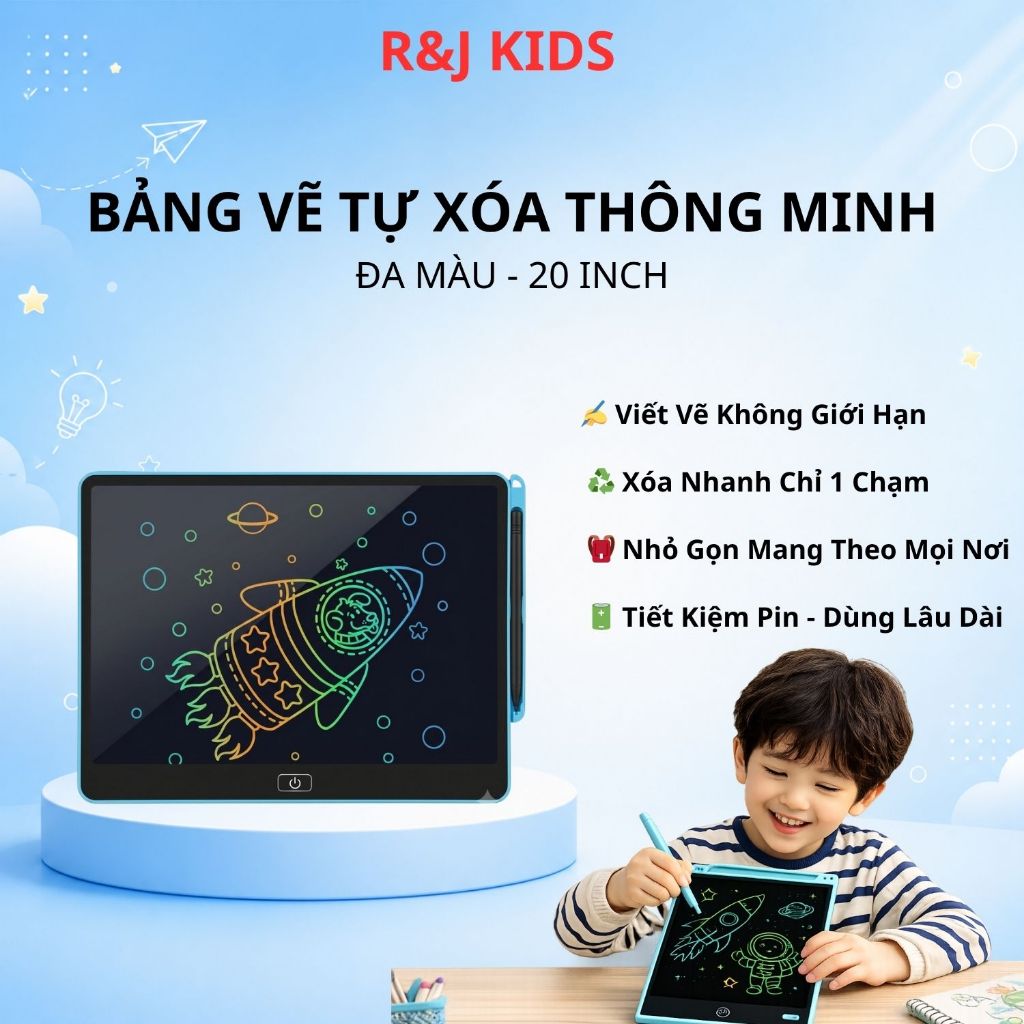 Bảng vẽ tự xóa LCD 20inch a sắc Có Sạc Pin  Bảng viết điện tử Thông Minh Cho Bé  Bảng Viết Điện Tử M n Hình Lớn